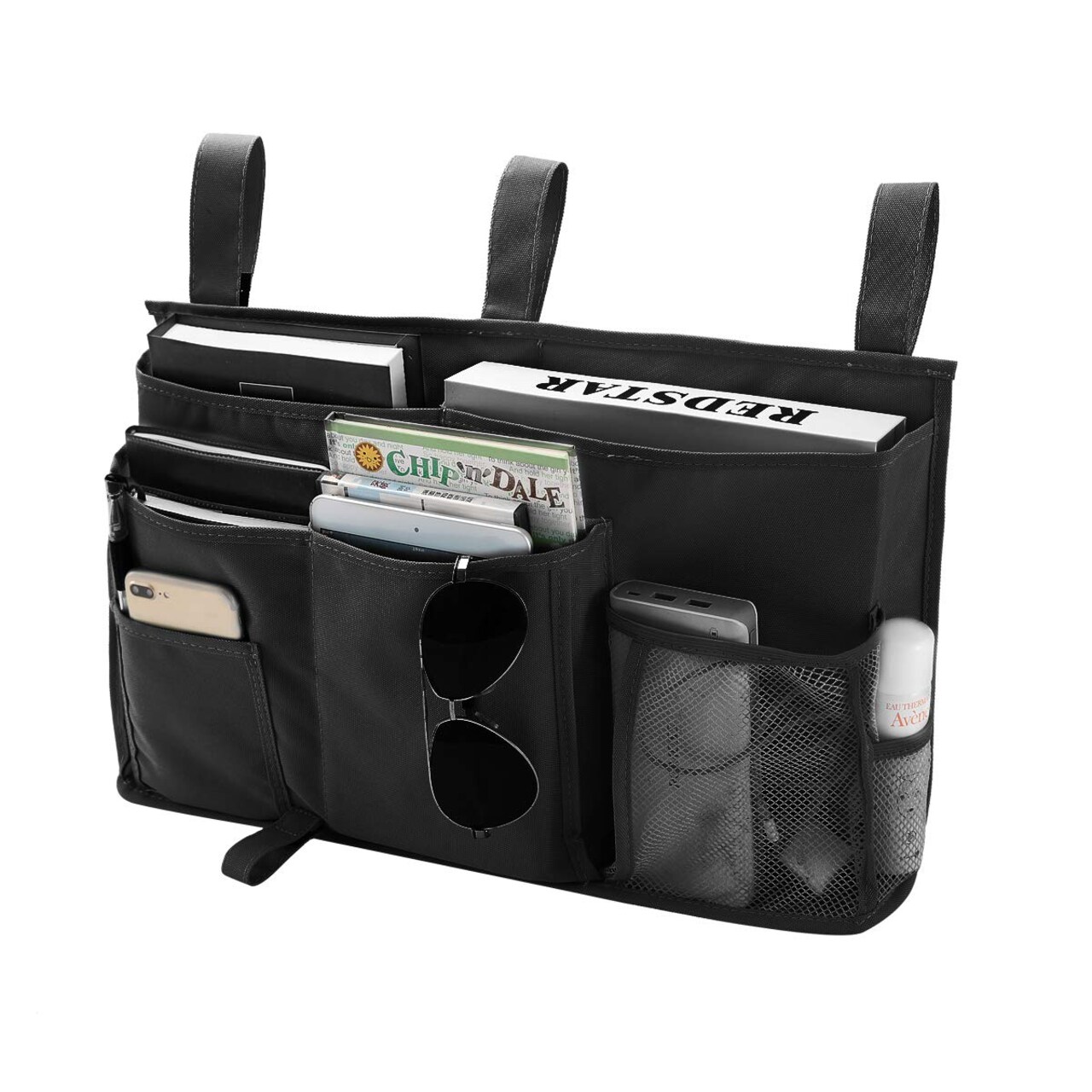 Bunk Bed Organizer, Bedside Caddy Hanging Bed Organizer Storage Bag 8 Pockets, for College Dorm Rooms Bed, Hospital Bed, Baby Bed Rails, 600D Oxford Cloth